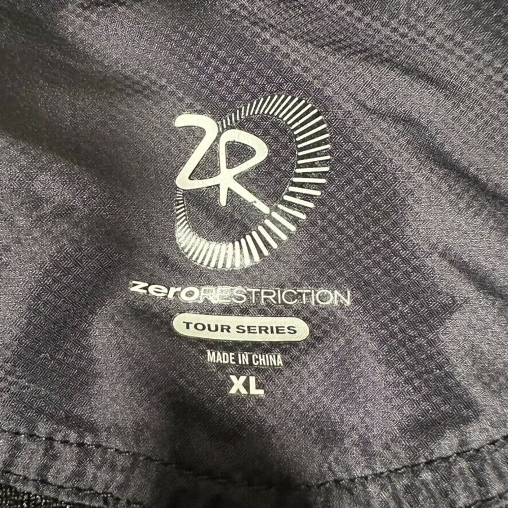Zero Restriction Windbreaker Mens XL Black Tour Series 1/4 Zip Golf Pockets Logo - Picture 10 of 13